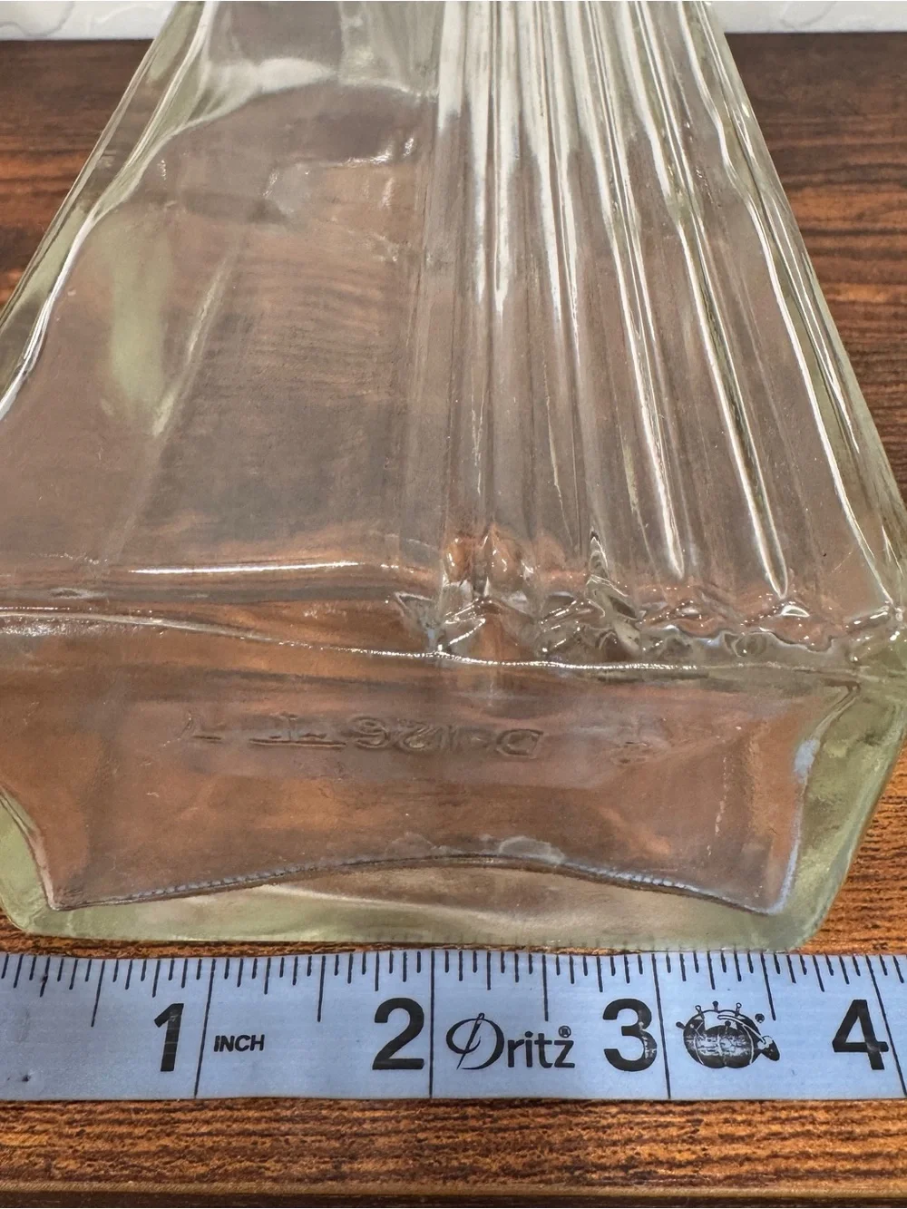 Vintage Seagrams Whiskey Clear Glass Decanter Ribbed Detail Clear Bar Cart MCM